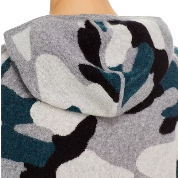 C by Bloomingdale's 100% Cashmere Camo Cashmere Hoodie - 100% Exclusive Size S - Picture 5 of 12